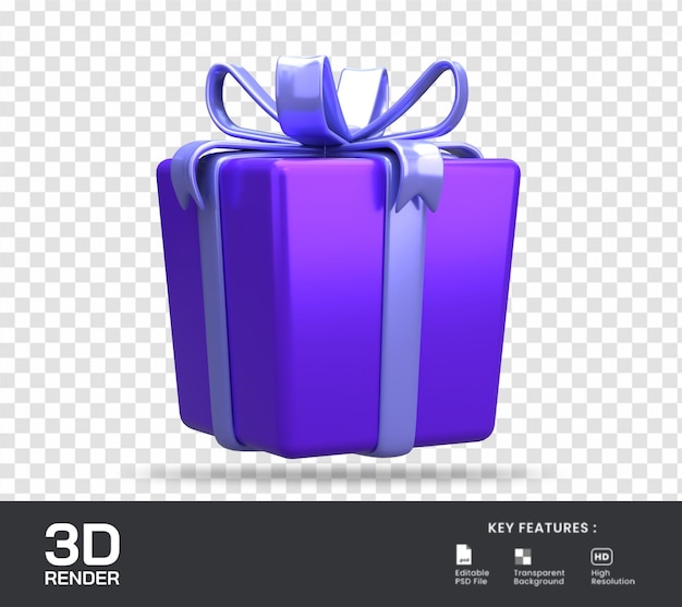 icona della confezione regalo di rendering 3d isolata Adatto per l'e-commerce o per l'illustrazione promozionale di omaggi per lo shopping