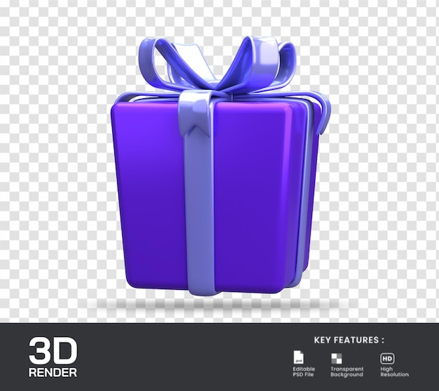 icona della confezione regalo di rendering 3d isolata Adatto per l'e-commerce o per l'illustrazione promozionale di omaggi per lo shopping