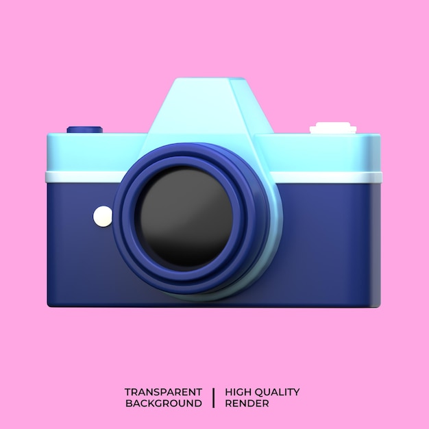 Icona della fotocamera PSD 3D rendering illustrazione