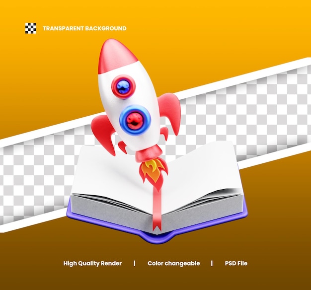 Icona della Giornata Mondiale del Libro Illustrazione 3D o Rendering 3D della Icona del Giorno del Libro o Renderings 3D dell'App della Giornada Mondiale del Libro