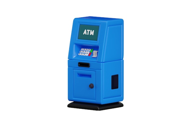 Icona della macchina ATM render 3D concetto di denaro digitale ritirare l'icona della macchina illustrazione vettoriale