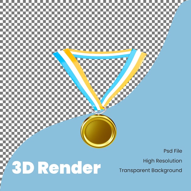 Icona della medaglia di laurea rendering 3D per il ritorno a scuola