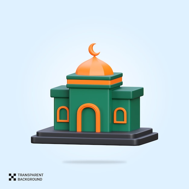 Icona della moschea PSD 3D