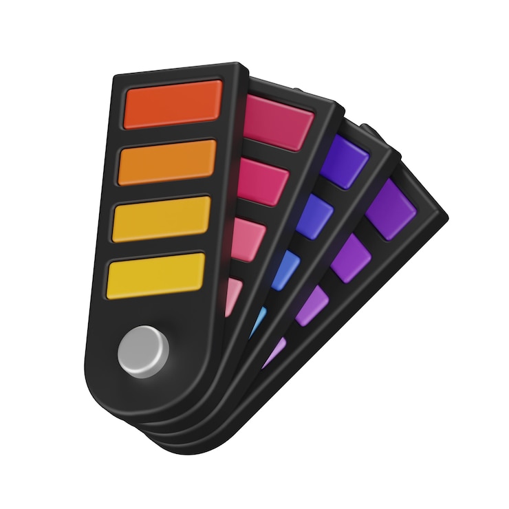 PSD icona della palette di colori isolata illustrazione di rendering 3d