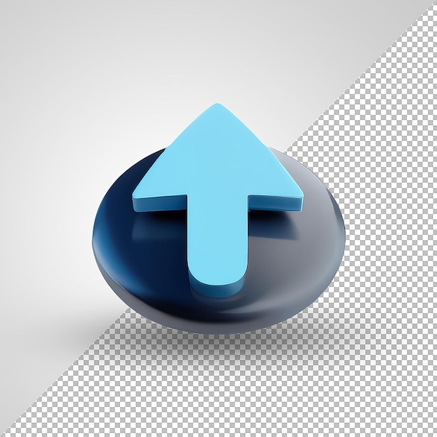 Icona della posizione di navigazione blu 3D con rendering 3d di sfondo trasparente