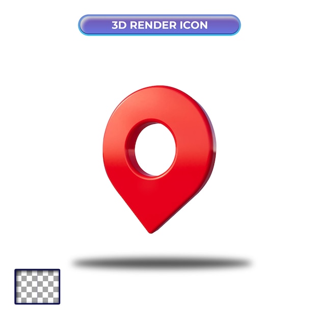 Icona della posizione di rendering 3d per la composizione