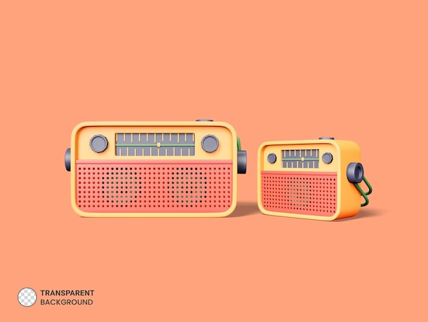 Icona della radio portatile rendering 3D