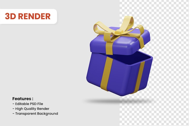 Icona della rappresentazione 3d del contenitore di regalo isolato. Adatto per lo shopping online o altri design illustrativi