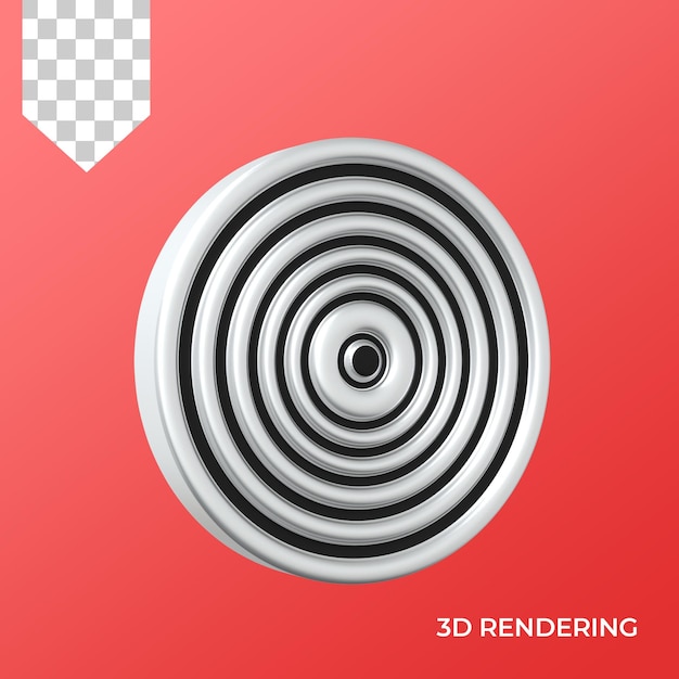 Icona della scheda di destinazione del rendering 3d Psd Premium