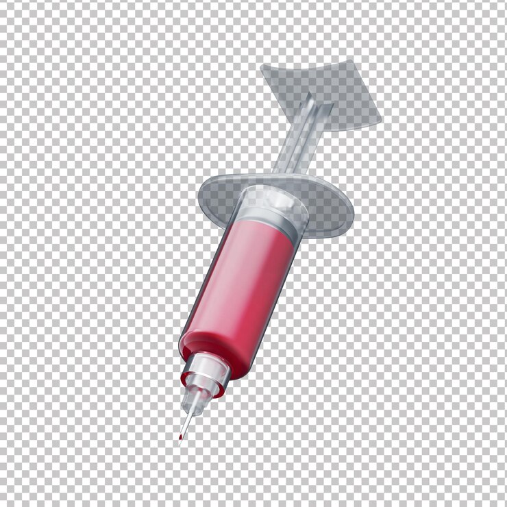 PSD icona della siringa di sangue 3d con sfondo trasparente