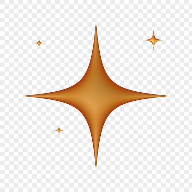 Icona della stella di rendering 3d su sfondo trasparente