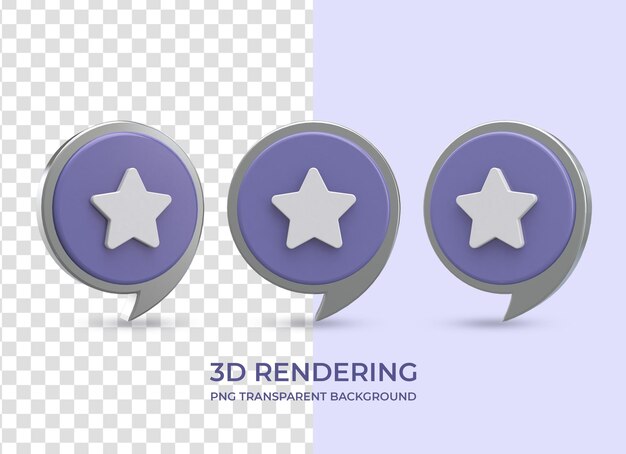 Icona della stella rendering 3d isolato sfondo trasparente