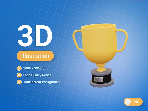 Icona della tazza d'oro 3d