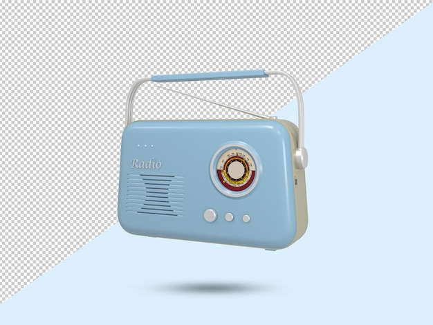 Icona della vecchia radio 3D Simbolo della radio vintage 3D Illustrazione della radio retrò