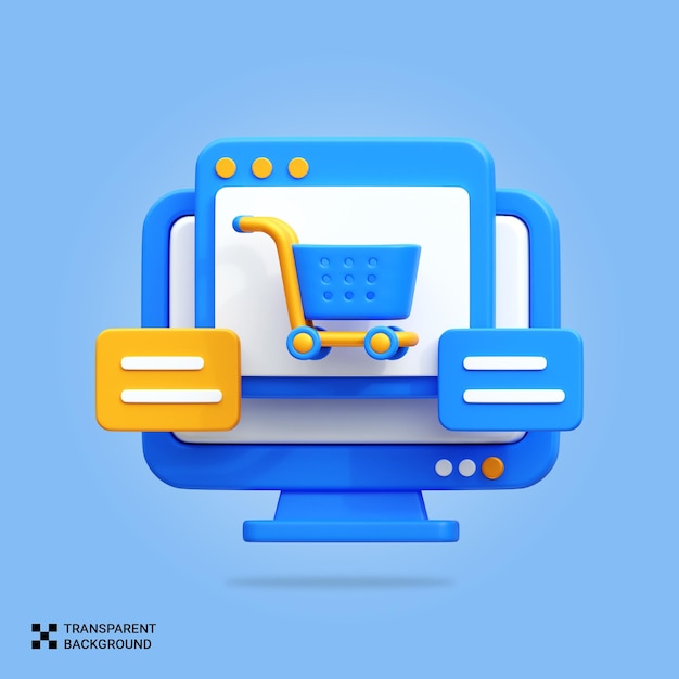Icona di acquisto online PSD 3D