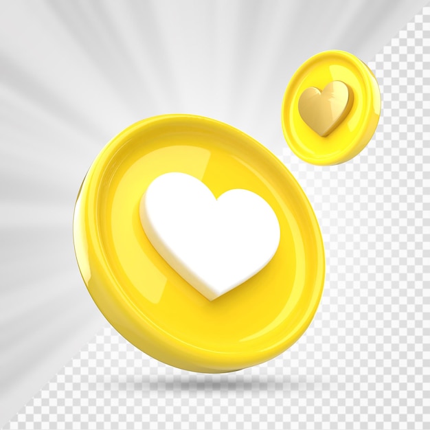 Icona di amore Pulsante di amore. Elemento 3D