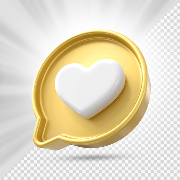 Icona di amore Pulsante di amore. Elemento 3D