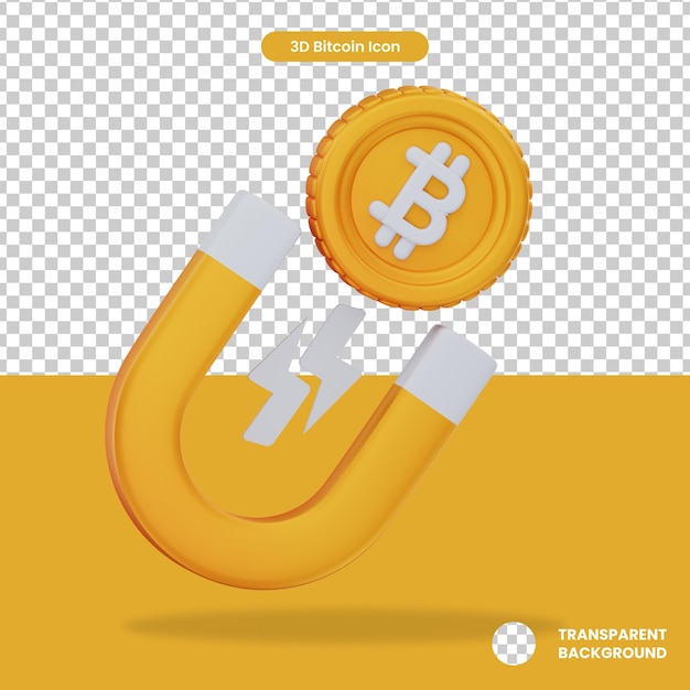 Icona di attrazione 3D di Bitcoin