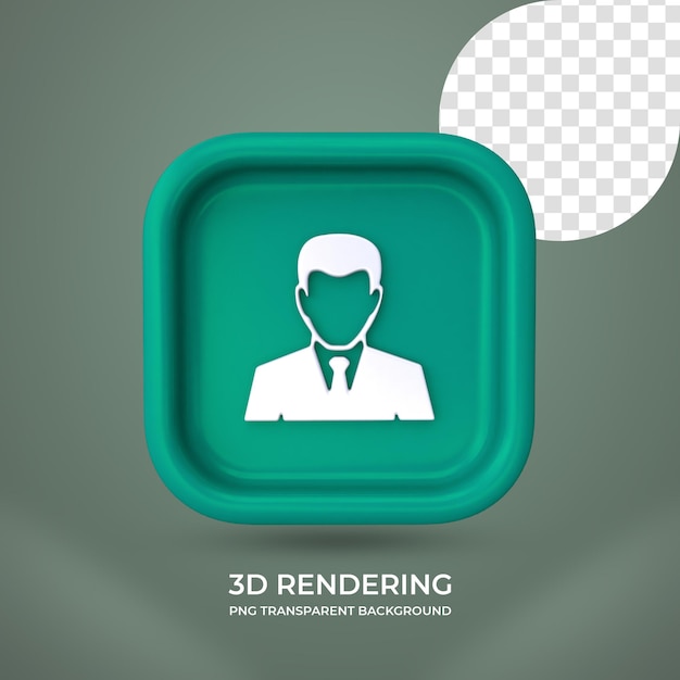 Icona di cameriere rendering 3d isolato sfondo trasparente