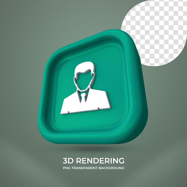 Icona di cameriere rendering 3d isolato sfondo trasparente