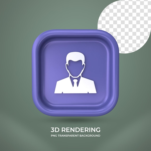 Icona di cameriere rendering 3d isolato sfondo trasparente