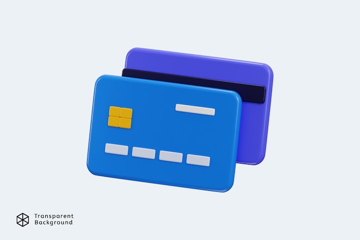 PSD icona di carta di credito 3d per l'invio di pagamenti finanziari per acquisti online
