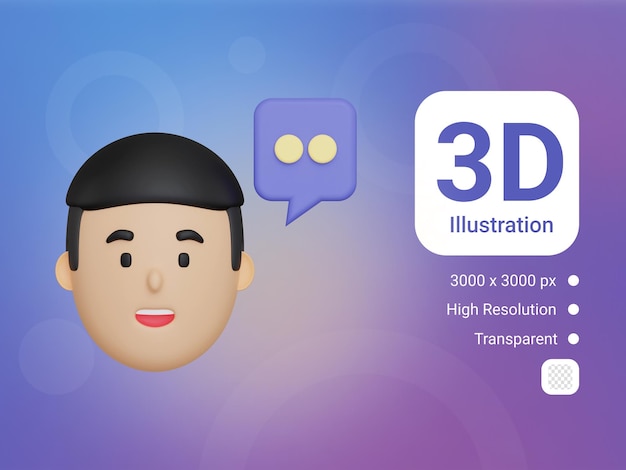 icona di chat uomo 3d