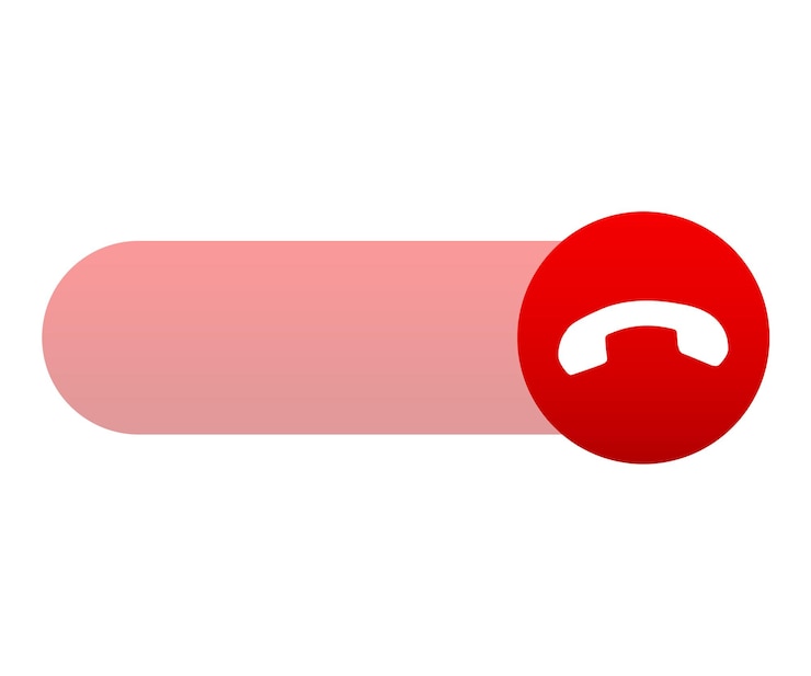 PSD icona di chiamata rifiutare telefono piatto simbolo di chiamata rosso