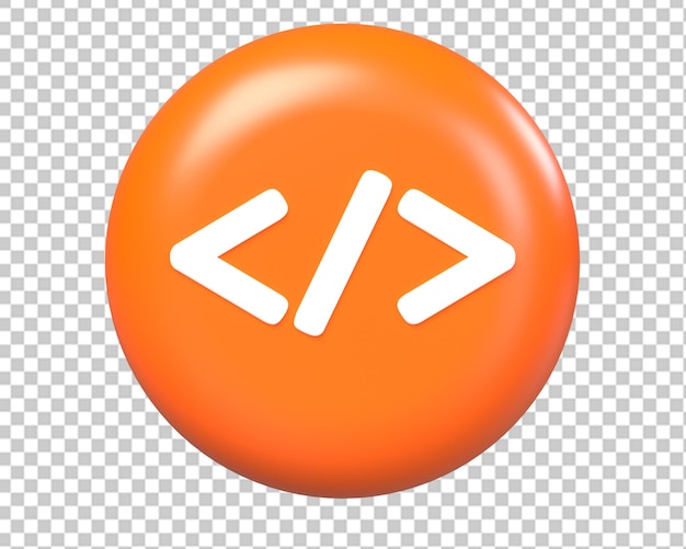 Icona di codifica HTML 3d rendering