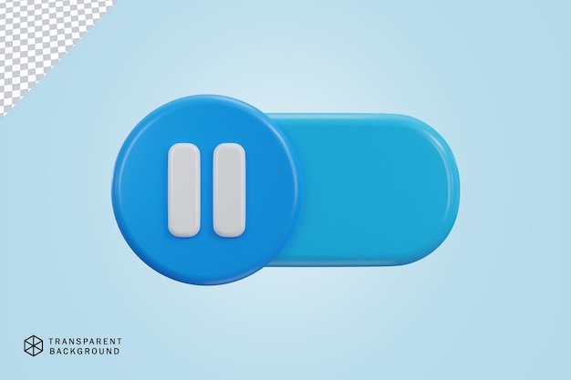 icona di commutazione toggle con auto play pause icona illustrazione di rendering 3D