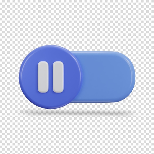 icona di commutazione toggle con auto play pause icona illustrazione di rendering 3D