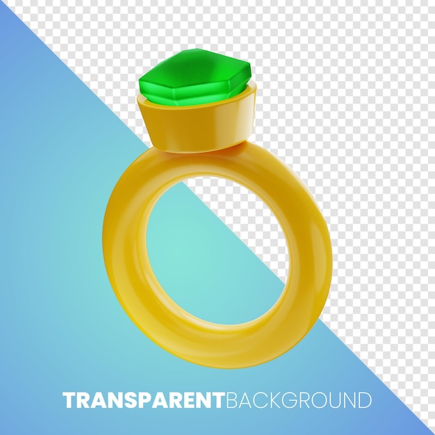 Icona di gioielli premium rendering 3d Sfondo trasparente PNG ad alta risoluzione