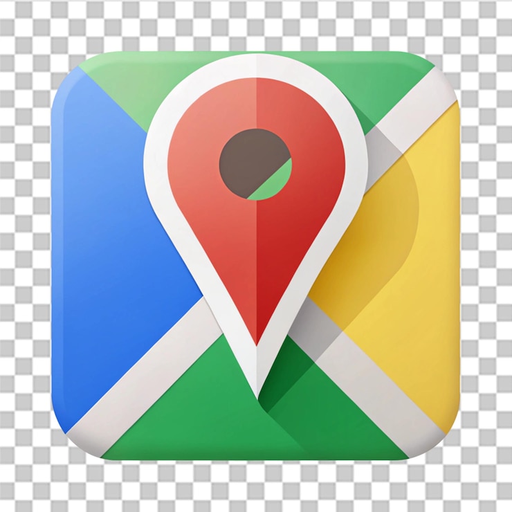 PSD icona di google maps isolata su uno sfondo trasparente