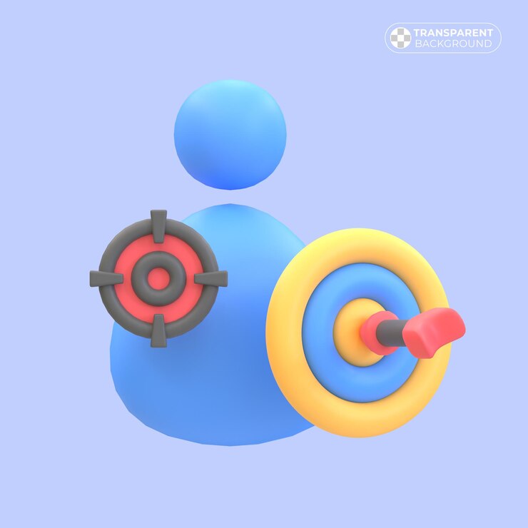PSD icona di illustrazione 3d di marketing digitale rivolto al pubblico e al cliente