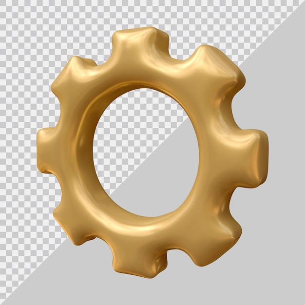 Icona di impostazione dell'ingranaggio con stile moderno 3d