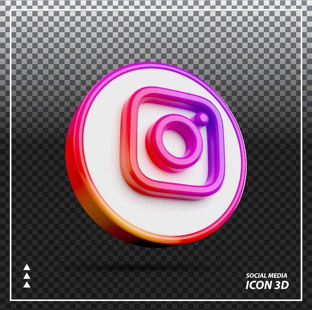 Icona di Instagram 3d sui social media