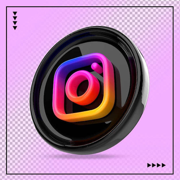 Icona di Instagram social media nero 3d