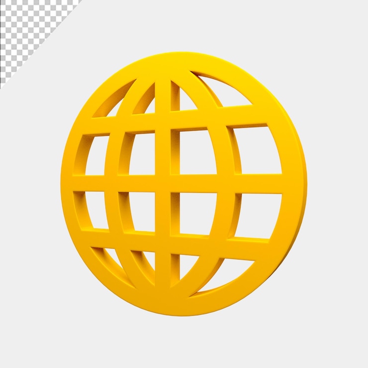 PSD icona di internet nel rendering 3d realistico psd gratuito