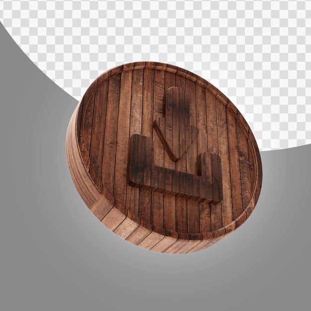 Icona di legno rendering 3D