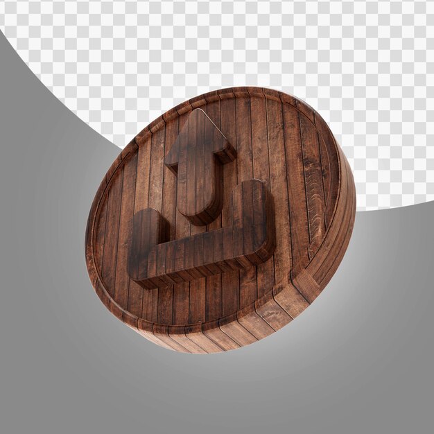 Icona di legno rendering 3D