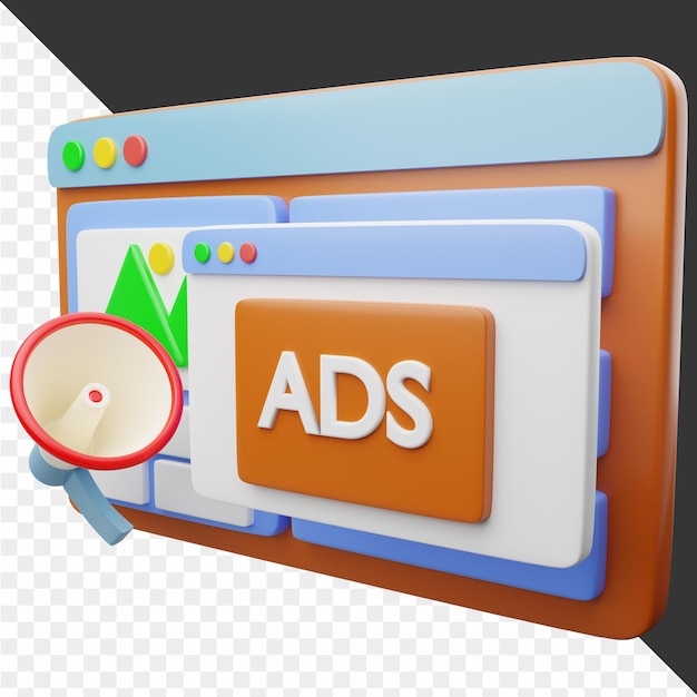 Icona di marketing digitale 3D