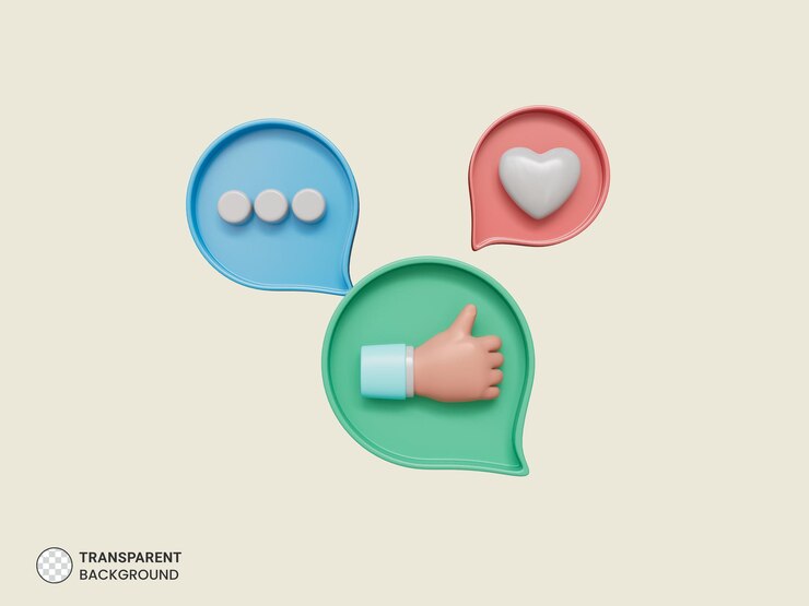 PSD icona di notifica dei social media illustrazione di rendering 3d isolata