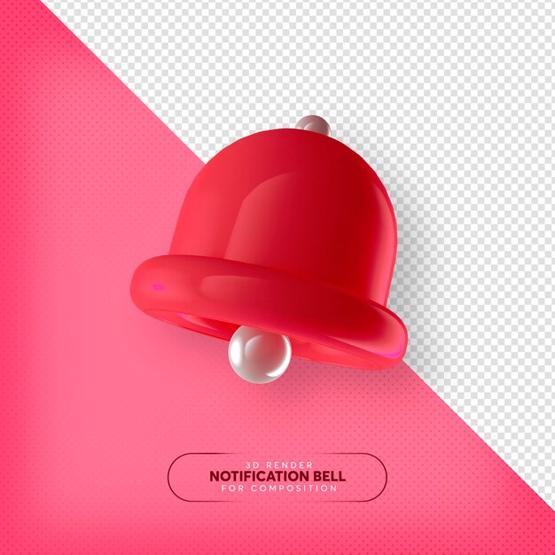 Icona di notifica PSD Rendering 3D per la composizione