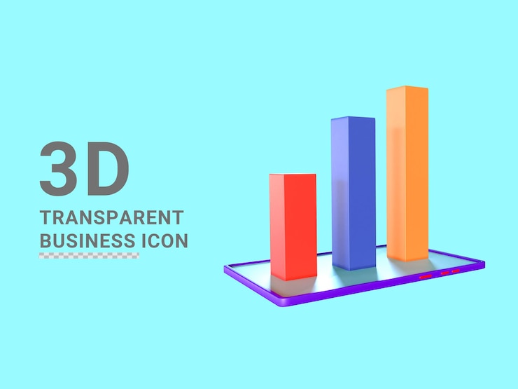 PSD icona di rendering 3d dell'infografica del grafico di marketing