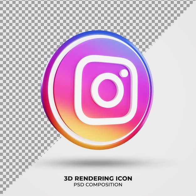 Icona di rendering 3D di Instagram