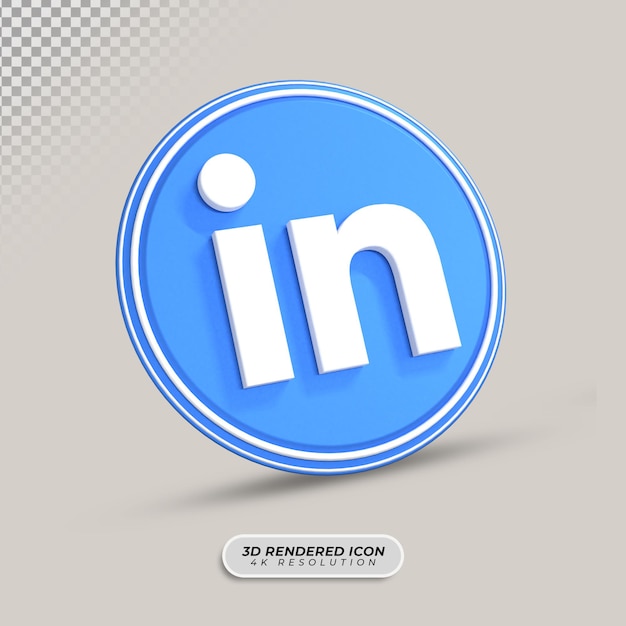 Icona di rendering 3D di LinkedIn