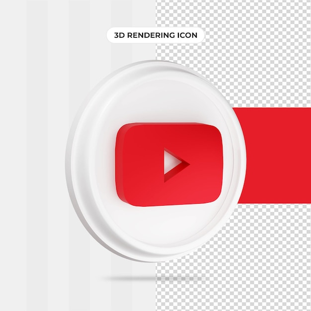 icona di rendering 3D di YouTube