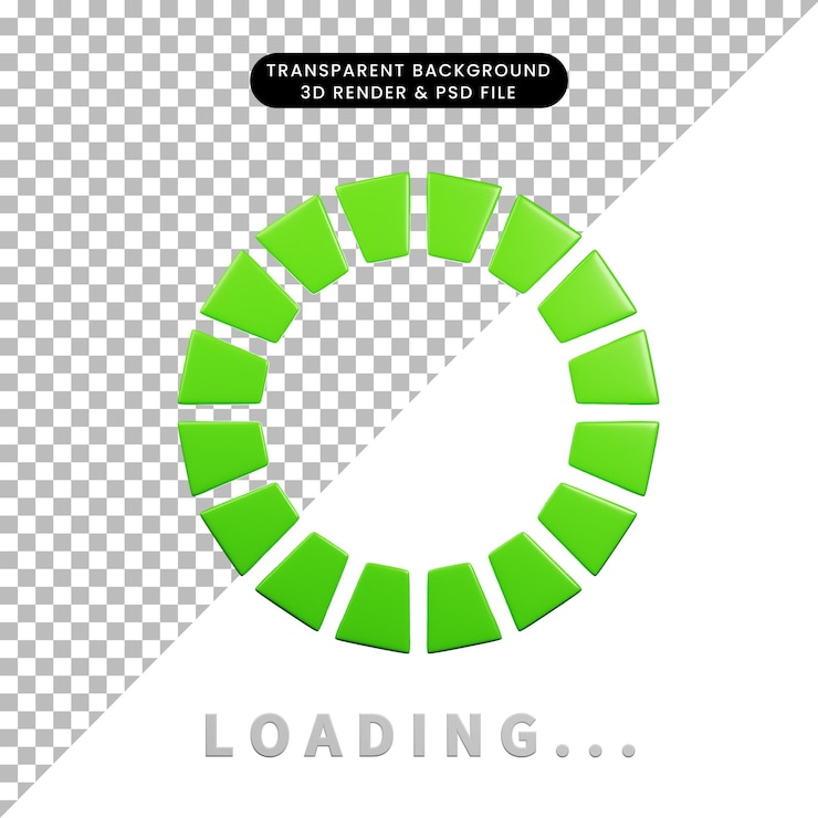 PSD icona di rendering 3d icona di caricamento con stile di rendering 3d