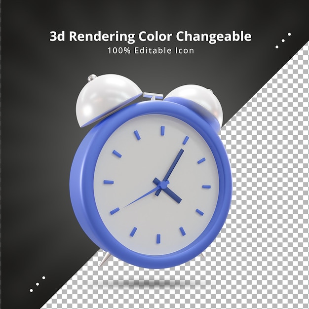 icona di rendering 3d sveglia blu