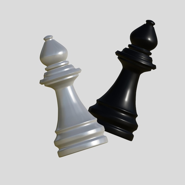 Icona Di Scacchi Vescovo Bianco E Nero